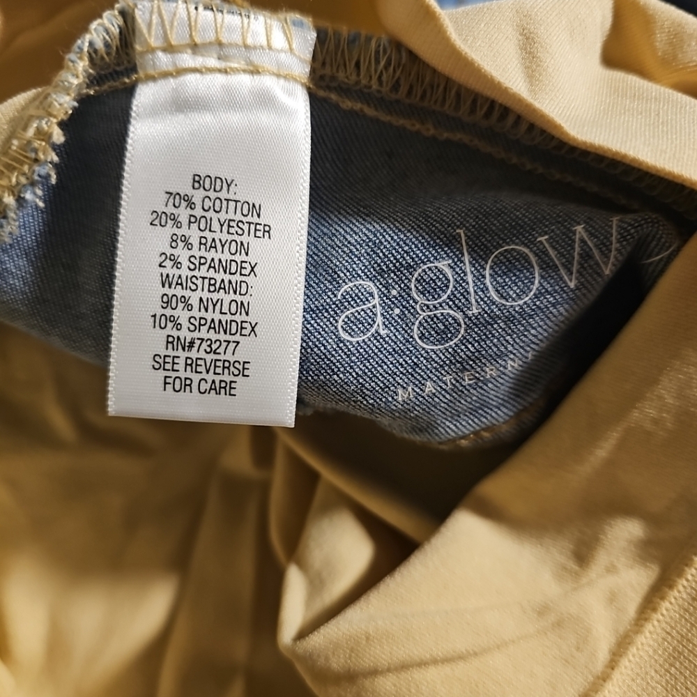 NWT A:Glow Maternity size 6 Bootcut Blue Jeans Full-Coverage Belly Band - Picture 8 of 9